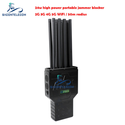 2G 3G 4G GPS portatile 5G segnale jammer bloccante 50m lunghezza di percorrenza 8 antenne