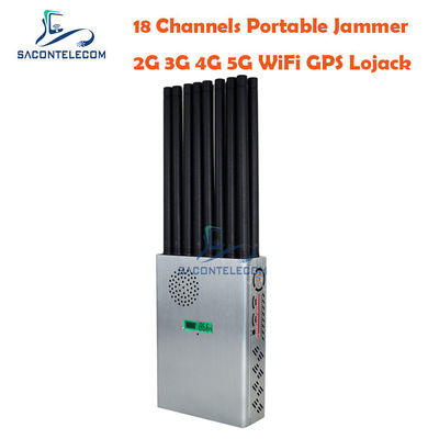 7.4V 20m Disruptor del segnale del cellulare 18 Antenne 4G 5G GPS 18w
