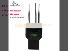12w Telecamera WiFi Bluetooth Portatile Jammer Segnale Cellulare 2.4G 5.2G 5.8G