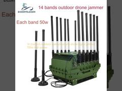 Disturbatore di segnale anti-drone impermeabile per esterni a 14 canali, 700w ad alta potenza