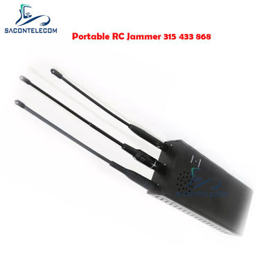 10W Car Remote Signal Jammer con Batteria da 8000mAh e Antenne Omni per Frequenze RC315 RC433 RC868