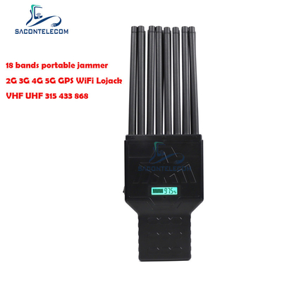 ABS 18w Portable 5G Mobile Phone Signal Jammer Full Bands 20m di portata