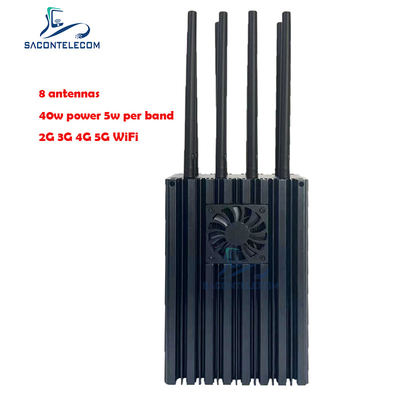 L'emittente di disturbo portatile 8 del segnale del telefono cellulare incanala 4 - 10w per banda 5G potente