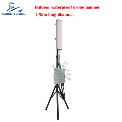 70w Potente Drone Signal Jammer Outdoor Fixed Waterproof 1.5km Distance