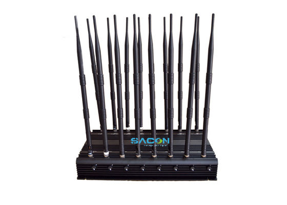 38W High Power Desktop Signal Jammer con 16 bande di frequenza regolabile e 5 ventilatori di raffreddamento