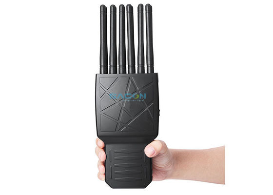 12 Bande Jammer di Segnale Portatile con Batteria Integrata e Portata 5-20M per Blocco Telefono Cellulare