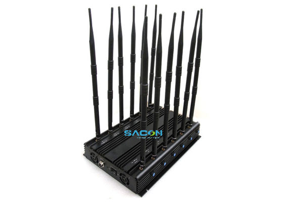 30W Potenza in Uscita 12 Canali Jammer di Segnale Wireless con Design Adattatore per Auto per Blocco Cellulari in Carcere
