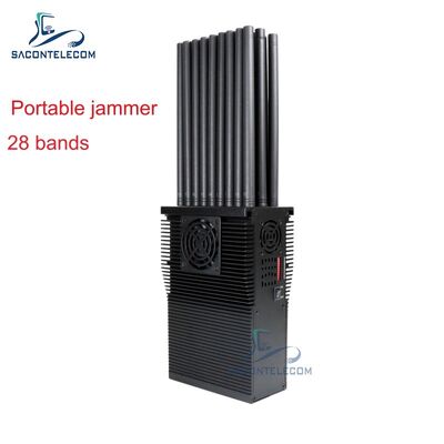 Jammer di segnale portatile a 28 canali da 28 W con 27 antenne per il blocco del segnale wireless a banda completa