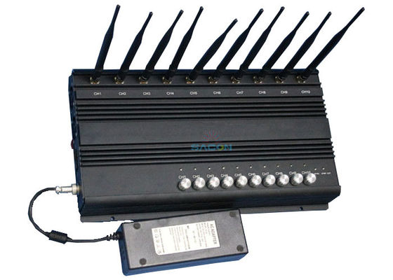 20W High Power Signal Jammer con 10 antenne per 50m Intervallo di interferenza Blocco segnali WiFi 2G 3G 4G GPS