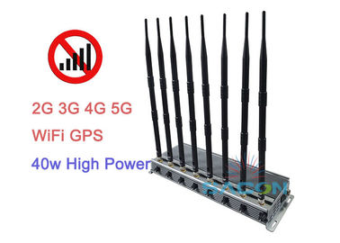 Le antenne 80 dello stampo 40w 2G 3G 4G 8 dell'emittente di disturbo del segnale di alto potere 5G misura la gamma con un contatore