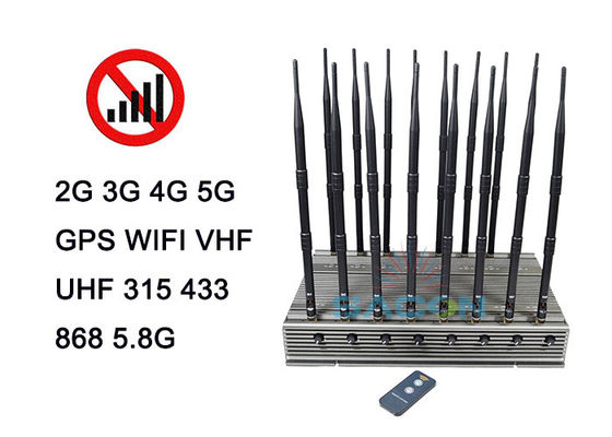 16 Antenne 5G Segnale Jammer Blocker con Potenza di Uscita 100W e Raggio di Jamming 80m