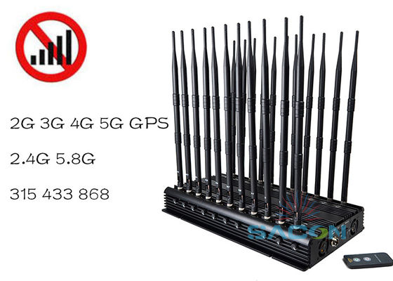 22 Antenne 42W Potenza di Uscita Jammer di Segnale con 40m di Raggio di Jamming per Blocco Mobile e WiFi