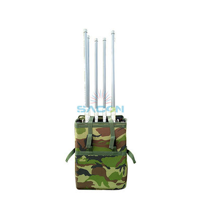 6 antenne 75W 100m Range Manpack Jammer del segnale telefonico con batteria integrata