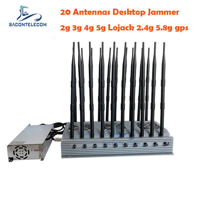 20 Bande Raggio 60m Jammer Segnale Cellulare Alta Potenza 155W per GSM CDMA DCS PCS 3G 4G 5G