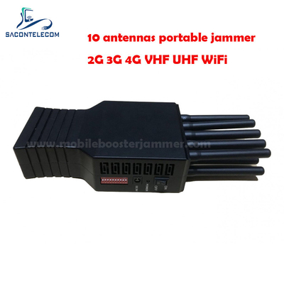 Bloccante di segnale per cellulari 10 antenne 20m raggio VHF UHF GPS