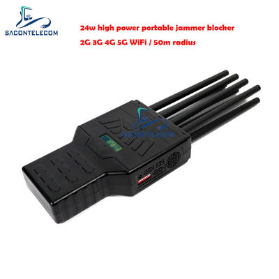 Portable 50m Long Range 8 Antennas Signal Jammer e Blocker del telefono cellulare per 2G 3G 4G 5G GPS