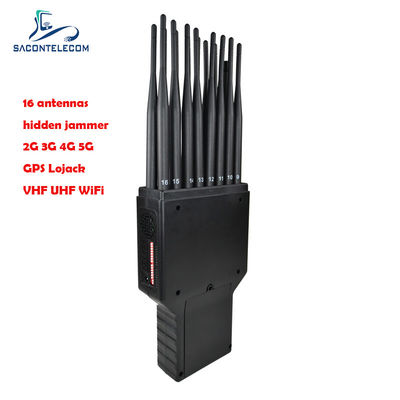 16 bande handheld jammer con portata di 20 m e durata della batteria di 2 ore per bloccare il segnale del telefono cellulare