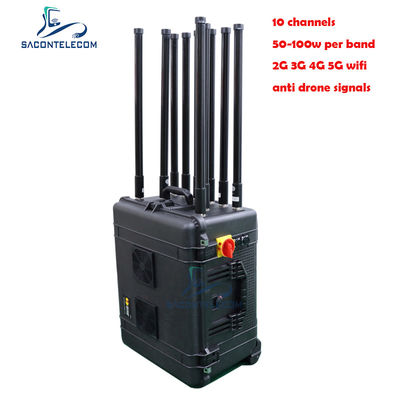500W High Power Manpack Bomb Jammer con 10 antenne e 300m Range per la protezione del convoglio