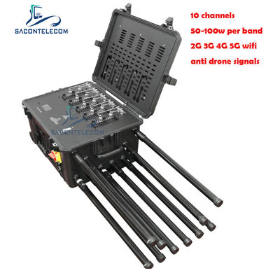 500W High Power Manpack Bomb Jammer con 10 antenne e 300m Range per la protezione del convoglio
