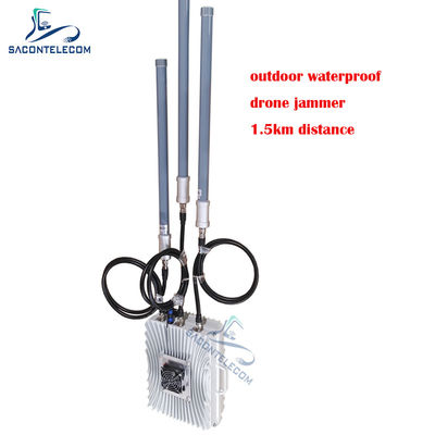 70w Potente Drone Signal Jammer Outdoor Fixed Waterproof 1.5km Distance