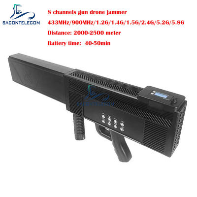 8 bande 200w alta potenza a lunga distanza pistola anti-drone segnale jammer blocker