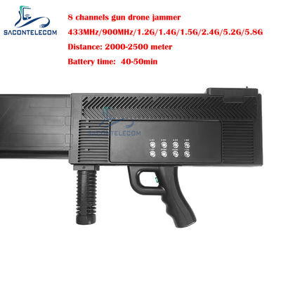 8 bande 200w alta potenza a lunga distanza pistola anti-drone segnale jammer blocker