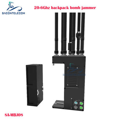 Jammer per droni manpack 20-6000MHz con potenza di 100W e distanza di jamming di 40m, jammer per bombe zaino, bloccante di segnale UAV