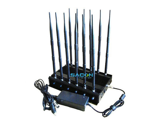 30W di alta potenza 12 bande segnale jammer con 50m di gamma per cellulare e segnale wireless di blocco
