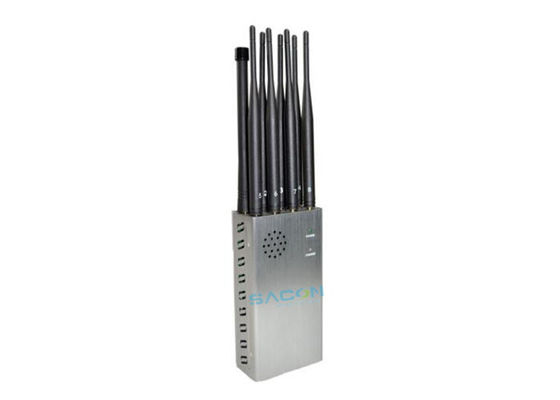 Portable 8 Channels 3G 4G Signal Jammer con potenza di uscita di 4W e gamma di interferenza di 20m