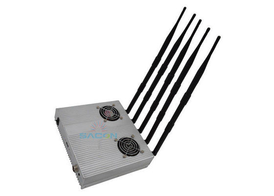 5 antenne 12 Watt di telefono cellulare GPS jammer con potenza di uscita regolabile per aree sicure