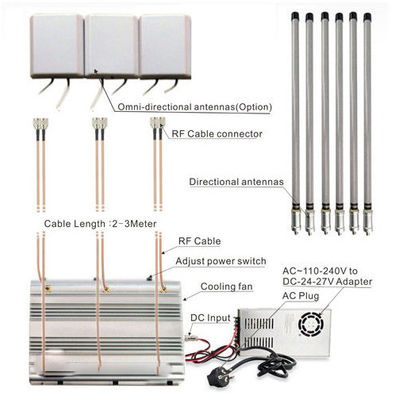 Jammer per cellulare per prigione funzionante 24 ore su 24 con 6 antenne e 90W di potenza per strutture sicure