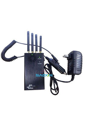 4 antenne 2W di potenza di uscita portabile segnale jammer con 20m di gamma di interferenza per il blocco WiFi GSM GPS