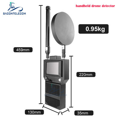Rilevatore di segnale per droni UAV portatile con distanza di rilevamento da 1,5 km a 2 km e gamma di frequenza da 400-6000 MHz