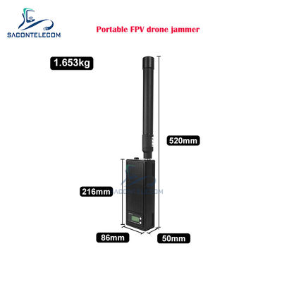 Portable Handheld FPV Drone Jammer con portata di 1,5 km e 50W di alta potenza per il disturbo del segnale anti-drone UAV