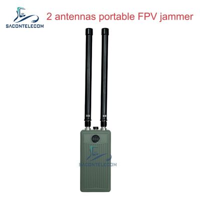Portable 2 Bands Handheld Anti Drone Jammer con potenza di uscita di 60W e batteria da 32000Mah