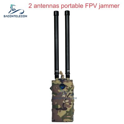 Portable 2 Bands Handheld Anti Drone Jammer con potenza di uscita di 60W e batteria da 32000Mah