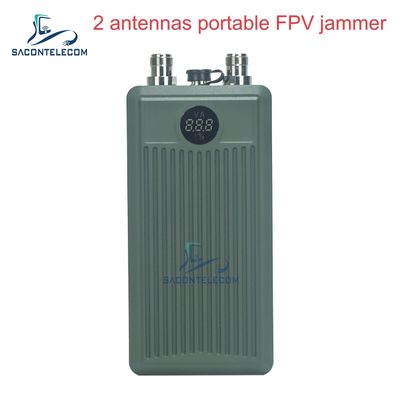 Portable 2 Bands Handheld Anti Drone Jammer con potenza di uscita di 60W e batteria da 32000Mah