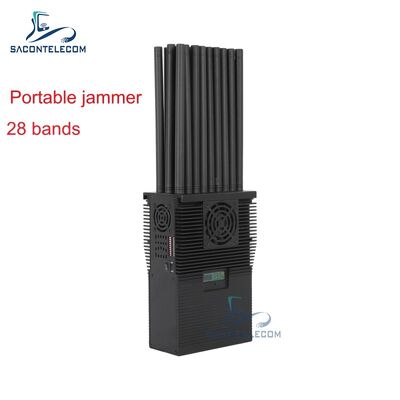 Jammer di segnale portatile a 28 canali da 28 W con 27 antenne per il blocco del segnale wireless a banda completa