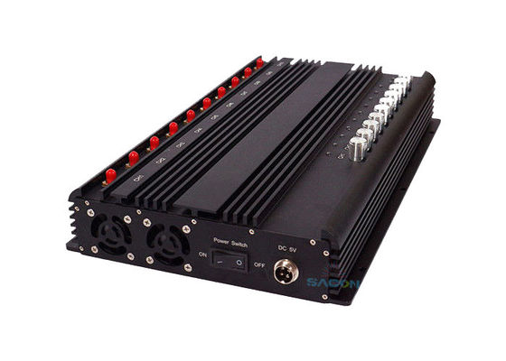 20W High Power Signal Jammer con 10 antenne per 50m Intervallo di interferenza Blocco segnali WiFi 2G 3G 4G GPS