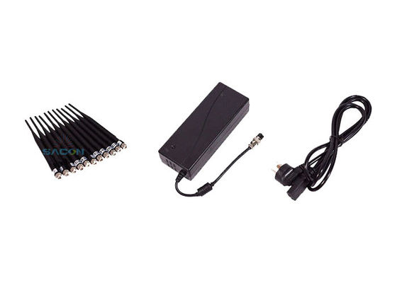 20W High Power Signal Jammer con 10 antenne per 50m Intervallo di interferenza Blocco segnali WiFi 2G 3G 4G GPS
