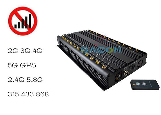 22 Antenne 42W Potenza di Uscita Jammer di Segnale con 40m di Raggio di Jamming per Blocco Mobile e WiFi