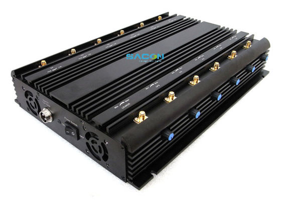 30W Potenza in Uscita 12 Canali Jammer di Segnale Wireless con Design Adattatore per Auto per Blocco Cellulari in Carcere