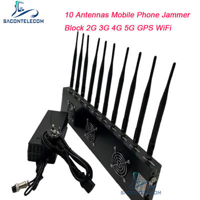 433MHz 40m Range Signal Jammer con 10 canali e potenza di uscita di 18W per il blocco WiFi GPS