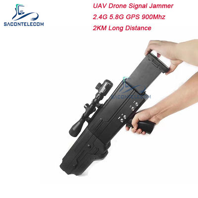 5000mAh 2km 900MHz Drone Signal Jammer Wifi 5.8g 2.4G 4 bande