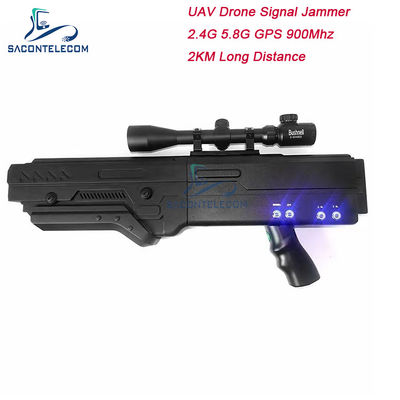 4 Bande Jammer per Droni con Batteria da 5000mAh e Portata di 2KM per Bloccare Segnali UAV