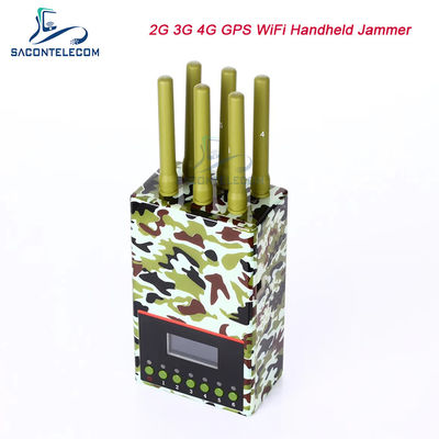 3w 6 canali 20m  Signal Jammer 2G 3G 4G GPS WiFi 4000mAH