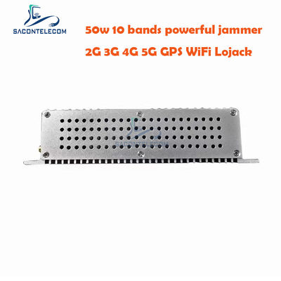 50W High Power Desktop Signal Jammer con 10 antenne e 2 ventilatori di raffreddamento per GSM DCS 3G 4G 5G