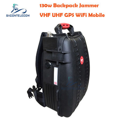 5 Canali VHF UHF Manpack Jammer con Distanza 120m e Batteria Integrata per Blocco Segnale Portatile