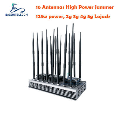 16 antenne 125W Potenza 40m raggio Desktop Wi-Fi Signal Jammer per il blocco multibanda