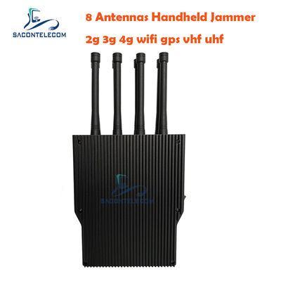 8 antenne 38W High Power Portable Signal Jammer con raggio di 50m per il blocco del telefono cellulare